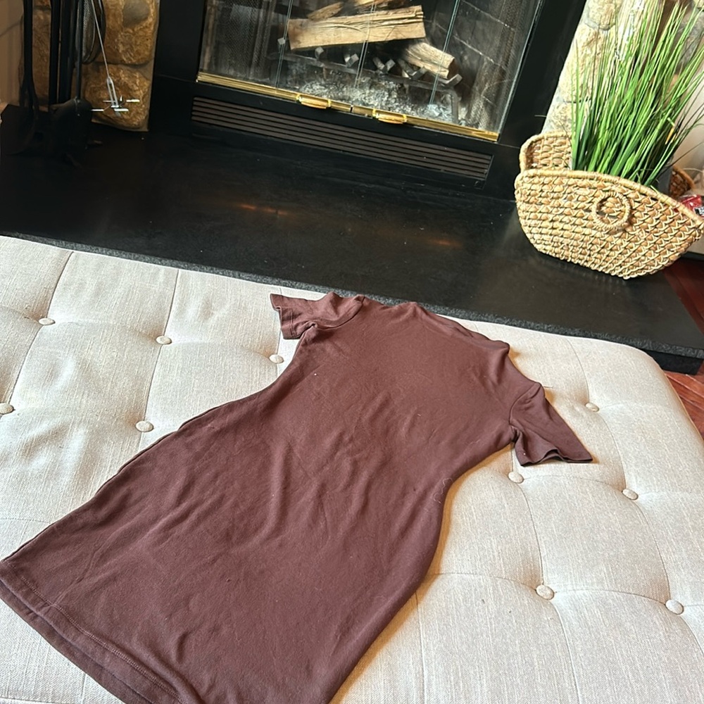 Matte Collection‎ Brown High Neck BodyCon Dress Mini Size XL
